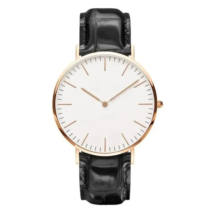 Brown leather Luxury Watch For Unisex