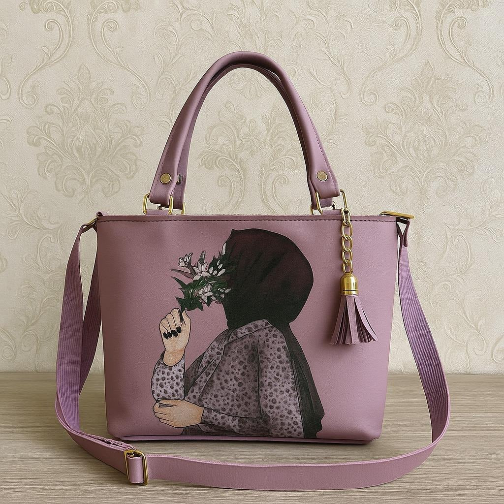 Handbags For Girls latest Printed Hijabi Girl design