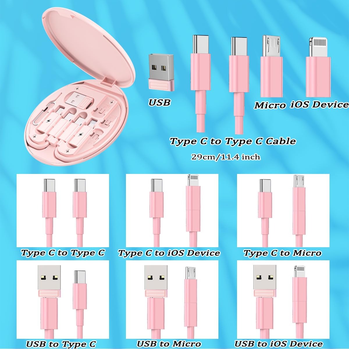 All-in-One 60W USB Fast Multiple Charging Cable Set