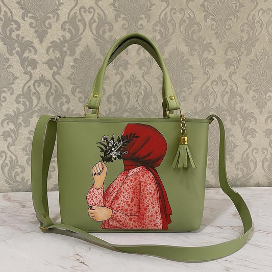 Handbags For Girls latest Printed Hijabi Girl design