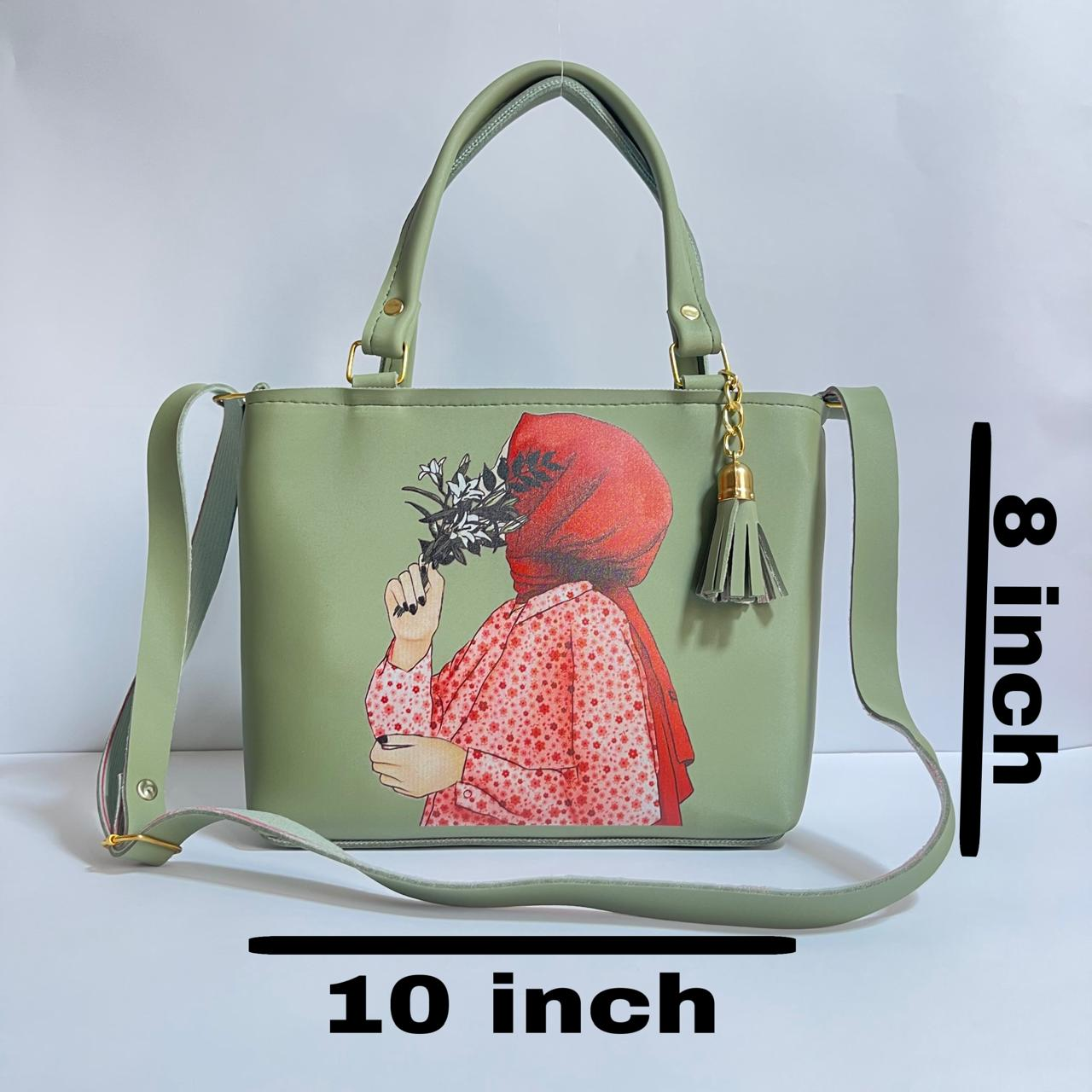 Handbags For Girls latest Printed Hijabi Girl design