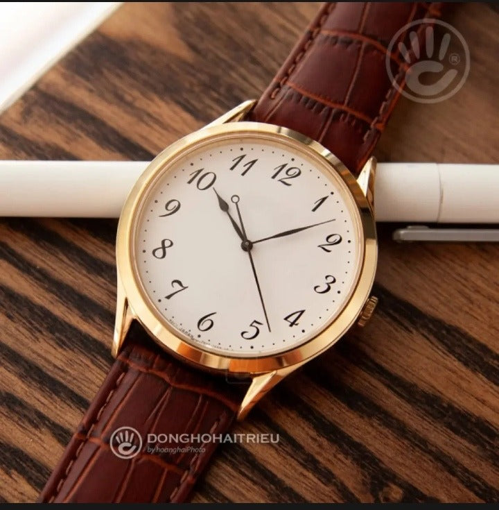 Brown leather Luxury Watch For Unisex
