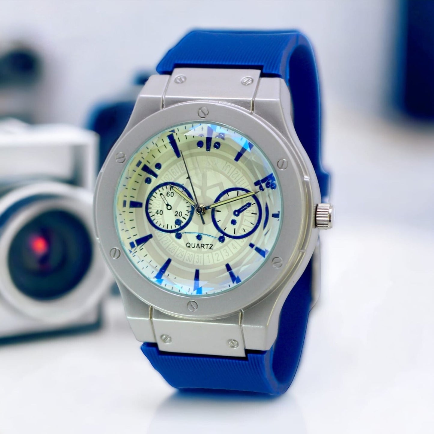 Watch For Mens Nautilus Design Rubber Strap