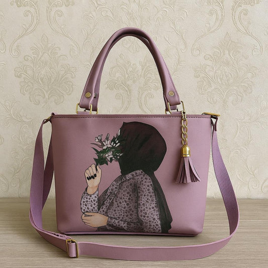 Handbags For Girls latest Printed Hijabi Girl design