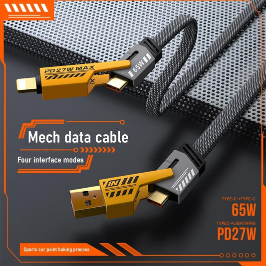 4-in-1 Charging Cable | Type-C, Micro USB & Lightning | Fast Charging & Data Transfer
